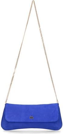 Ursula Mascar&oacute; Medium Leather Clutch With Cross Body Chain Strap in Electric Blue at Nordstrom