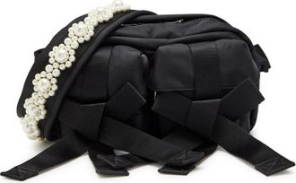 Simone Rocha Simone Rocha Bow and Bead-embellished Nylon Cross-body Bagossbag - Black - One Size