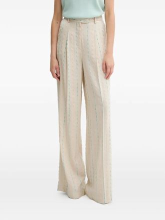 Fracomina striped linen trousers - Neutrals