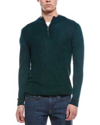 Raffi English Rib Wool-Blend 1/4-Zip Sweater