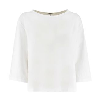 Aspesi Overhemden, Dames, Wit, S, Katoen, Trui met ronde hals