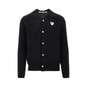 Comme Des Gar&ccedil;ons Heart patch wool cardigan Man XL