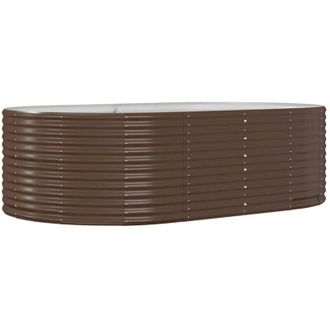 vidaXL Garden Raised Bed Brown 212x140x68 cm Galvanised Steel vidaXL