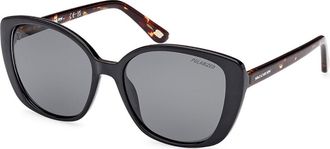 Skechers SE6265 Polarized 05D Womens Sunglasses Black Size 56