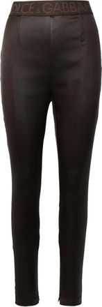 Dolce & Gabbana Leggings, female, Brown, Size: M High Waist Brown Acetate Leggings