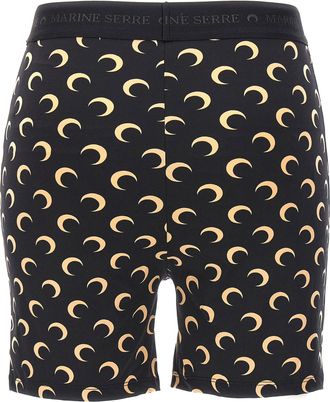 Marine Serre Moon-Printed Stretch Cyclist Shorts - Black