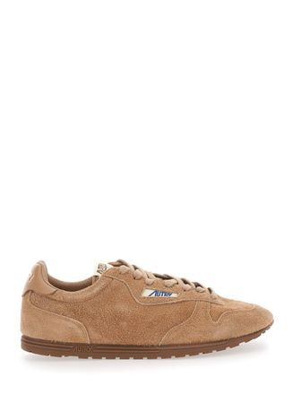 Autry Windspin Low Brown Sneaker With Logo On The Side And On The Heel In Suede Man