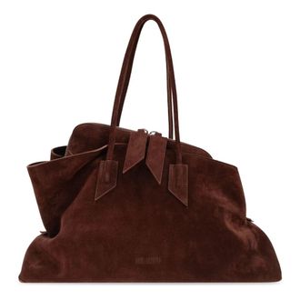 The Attico Tassen, Dames, Bruin, ONE Size, Leer, La Passeggiata Medium Top Handle Bag