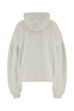 Balenciaga Womens Chalk Cotton Oversize Sweatshirt Dirty White Exterior: Felpe