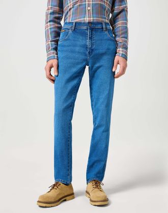 Wrangler Slim-fit-Jeans WRANGLER WRANGLER Jeans Texas Slim, Herren, Gr. 31, L&auml;nge 34, blau, Obermaterial: 81% Baumwolle CO. 18% Polyester PES. 1% Elasthan EL.,