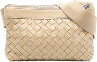 Bottega Veneta Pre-owned Bottega Veneta Nappa Intrecciato Double Zip Crossbody P02480730A