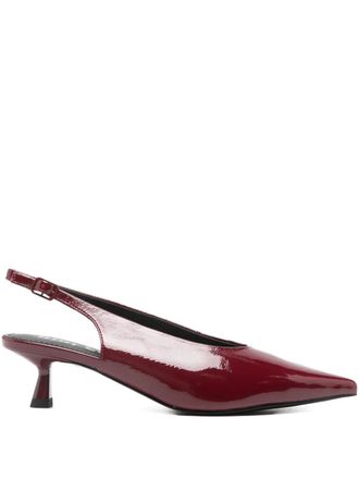 Bibi Lou 50mm Tiare pointed slingback pumps - women - Patent Calf Leather/Calf Leather/Calf Leather - 36 - Red