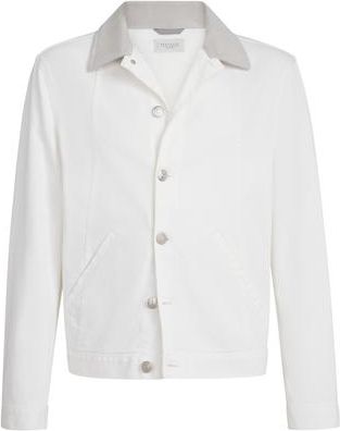 Brunello Cucinelli Garment-dyed outerwear jacket in Snow at Nordstrom, Size 60 It