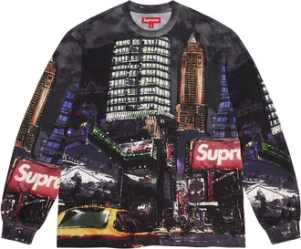 SUPREME Skyline Sequin Long-Sleeve T-Shirt Night SS25KN56-NIGHT