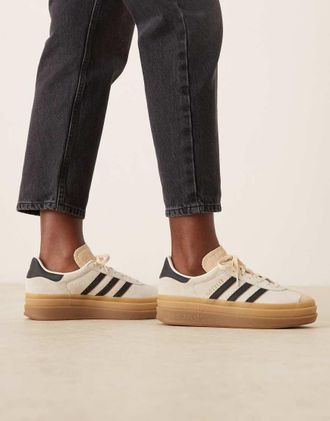 adidas Originals Gazelle Bold - Sneakers color crema e nere-Bianco