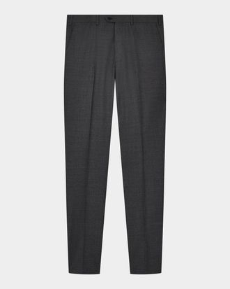 Emporio Armani Men & apos;s Wool Textured Flat-Front Trousers
