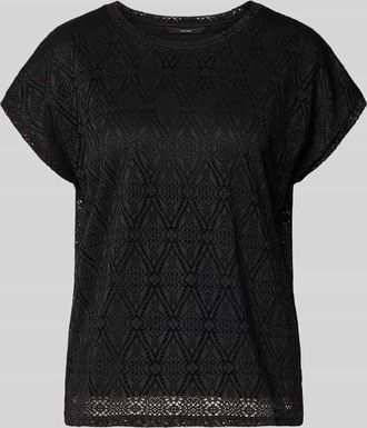 Vero Moda Regular Fit T-Shirt in Ajour-Strickoptik Modell MAYA in Black, Gr&ouml;&szlig;e XL