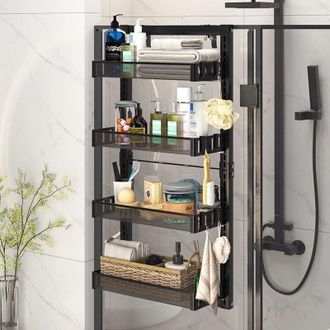 OEM Estante Colgante De Ducha De 4 Niveles - Hierro Inoxidable - Instalaci&oacute;n Sin Taladros - Ganchos Para Toallas - Almacenamiento Optimizado Para El Ba&ntilde;o 