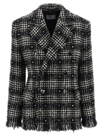 Giuseppe Di Morabito BlackWhite Checks Peaked Lapel Blazer