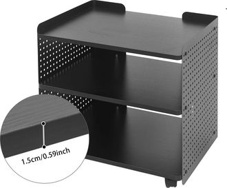 OEM Soporte Para Impresora, Dise&ntilde;o De 3 Niveles, Almacenamiento Ajustable, Negro