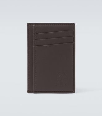 Brunello Cucinelli Portacarte in pelle con logo