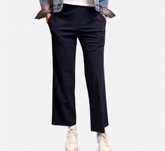 Elliott Lauren Wide Leg Full Length Pant In Navy