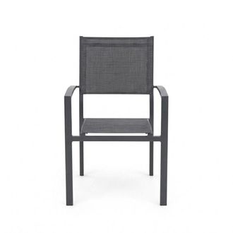 ED&Egrave;N JARD&Iacute; Silla de jard&iacute;n apilable de aluminio antracita 57 x 51 x 89,5 cm