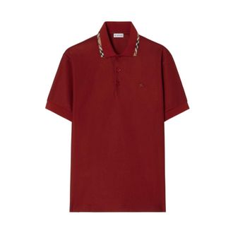 Burberry Knight Cotton Polo Shirt - male - Burberry - Polo Shirts - Red - XL - Tops