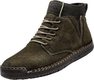 Generic Mens Running Shoes Sneakers for Men Winter Padded Mens Casual Shoes, Large Size Handmade Sport Shoes Green