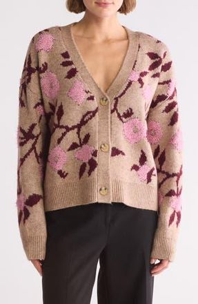 Daniel Rainn Floral Cardigan in Burgundy at Nordstrom Rack, Size X-Large