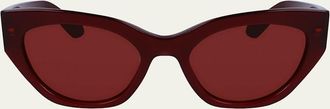 Ferragamo Classic Logo Acetate Cat-Eye Sunglasses