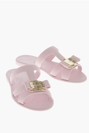 Ferragamo Rubber Slides LILOU with Logo Bow size 35,5