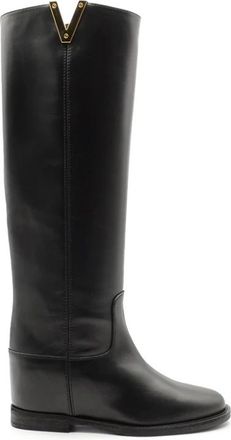 Via Roma 15 Iconico Boot - Dames - Hoge Laarzen - Zwart - 35 EU - Leer - Schoenen