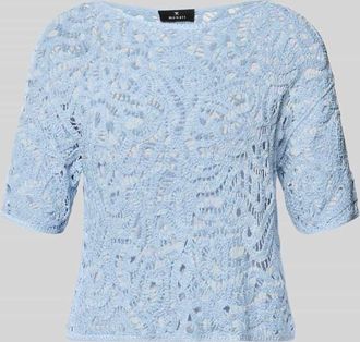 Monari Strickshirts aus H&auml;kelspitze Modell Cornelly in Hellblau Melange, Gr&ouml;&szlig;e 34