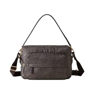 Borbonese Tassen, Dames, Grijs, ONE Size, Leer, B-Club Camera Case Medium