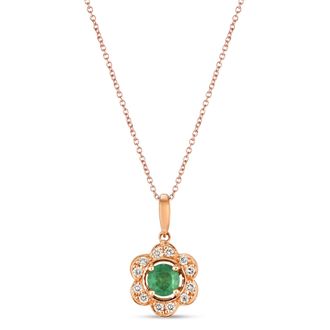 Le Vian Costa Smeralda Emeralds Pendant set in 14K Strawberry Gold