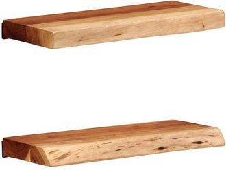 vidaXL Vidaxl - Estantes de pared 2 unidades 40x20x3,5 cm madera maciza acacia