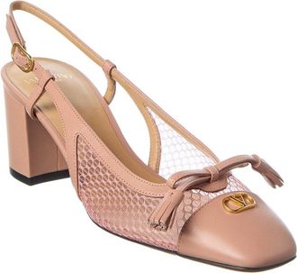 Valentino Valet Du Roi 60 Mesh & Leather Slingback Pump