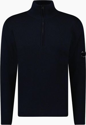C.P. Company Mens CP Company Re-Wool Half Lens Zip Sweater Navy - Size: 38