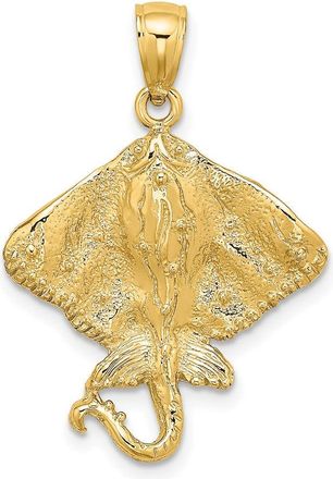 Diamond2Deal 10k Yellow Gold 2-D Stingray Charm Pendant