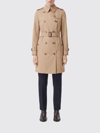 Burberry Knee-Length Double-Breasted Cotton Trench Coat with Belt and Epaulettes