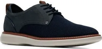 Clarks Brantin Plaid Leather Oxford Shoe in Navy Knit at Nordstrom Rack, Size 10.5