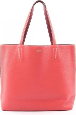 Herm&egrave;s Bordeaux Bougainvillier Pink Taurillon Clemence Leather Tote Bag (Pre-Owned)
