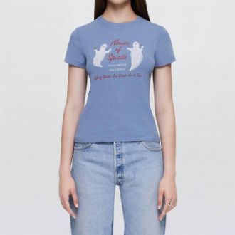 Re/Done Womens House Of Spirits Top In Stone Blue