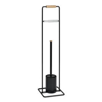 Wadiga Andrea House Ba69281 Portarrollos Con Escobilla De Metal Negro Estilo Moderno - Ref: Ba69281