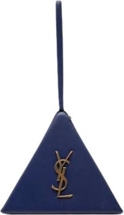 Saint Laurent Pre-owned Clutches, female, Blue, Size: ONE SIZE Pre-owned Pyramid Box Bag