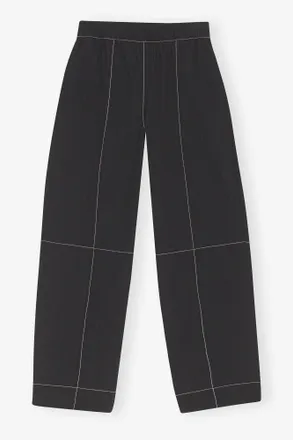 Ganni Black Elasticated Curve Trousers