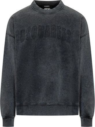 Dsquared2 Crewneck Sweatshirt - Heren - Sweatshirts - Zwart - 2XL - Katoen - Hoodies & sweatvesten