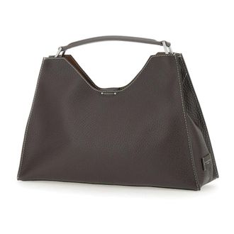 Gianni Chiarini Handbags, female, Brown, Size: ONE SIZE Aurora Maxi Grain Leather Handbag