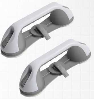 OEM Juego De 2 Barras De Apoyo Resistentes Con Ventosas: 3 Ventosas Fuertes, Barra De Apoyo Impermeable Para Ducha, Inodoro, Ba&ntilde;era Y Ducha